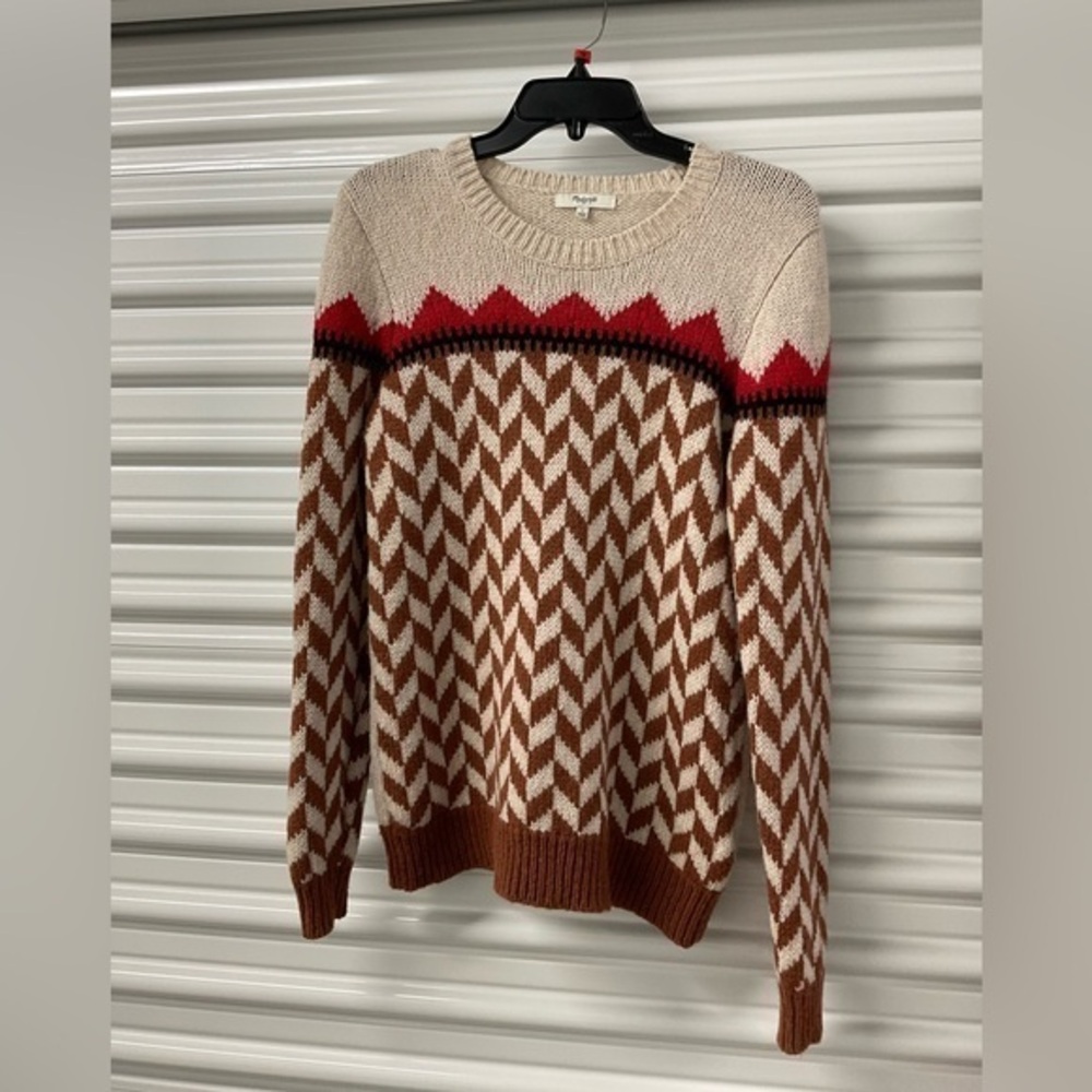 Madewell Wool Alpaca Chevron Ski Crewneck Size L